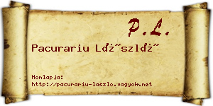 Pacurariu László névjegykártya